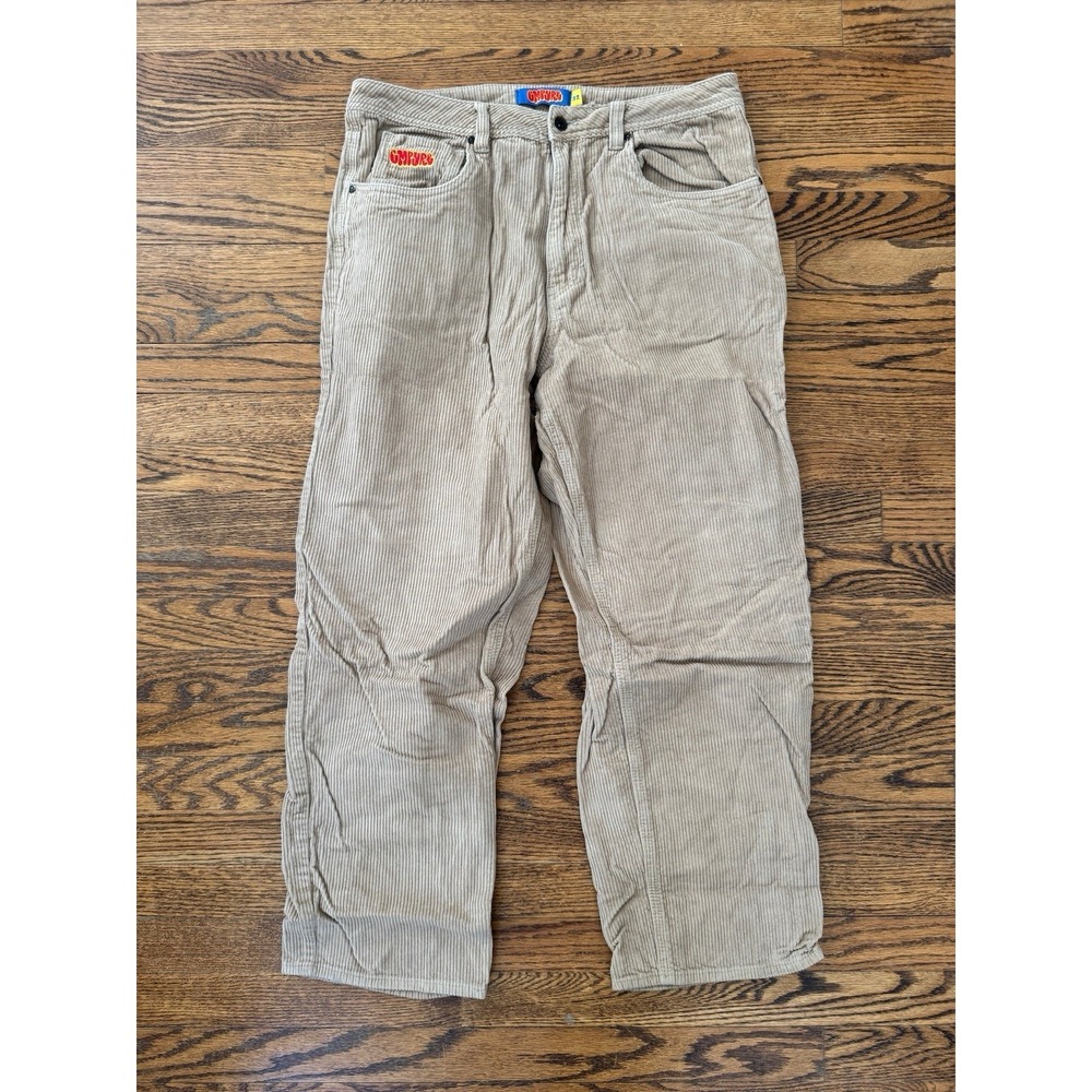 Vintage y2k Empyre Skate Tan Corduroy Relaxed Wide Leg Logo Pants